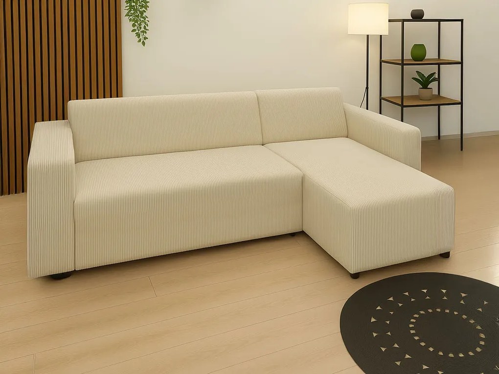 Husa elastica pentru canapea de colt MONDO, colt dreapta Culoare: Crem