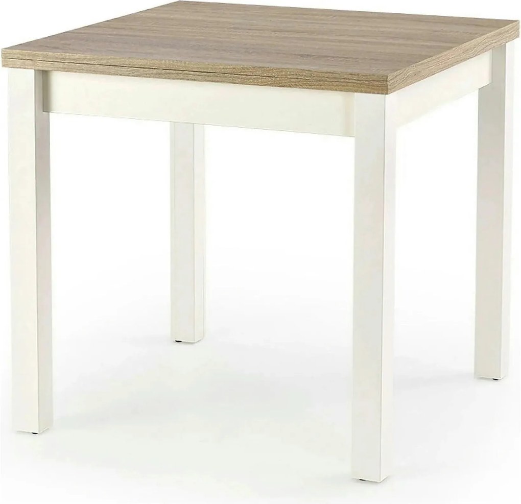 Masa extensibila GRACJAN, stejar sonoma/alb, PAL, 80/160x80x76 cm