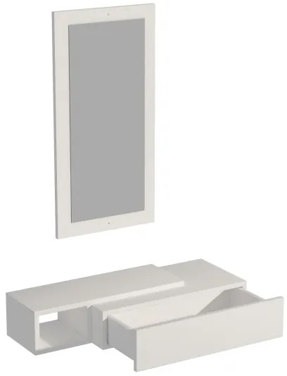 Raft de perete + oglindă de perete VIEN alb