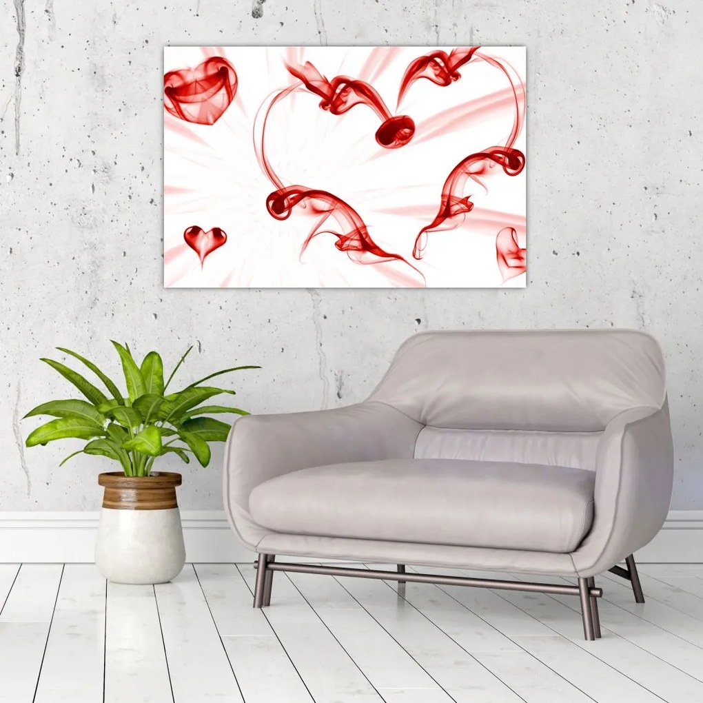 Tablou cu inima din fum (90x60 cm)