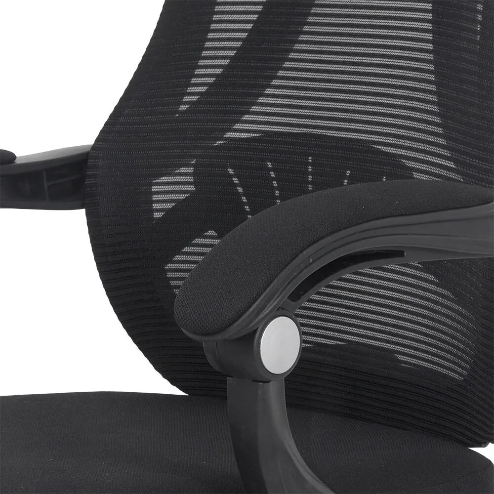 Scaun ergonomic negru OFF927 – Rabatabil, Suport Picioare, Mesh Respirabil