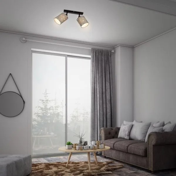 Spot de perete Briloner 2078-024 SPOTLIGHT 2xE27/25W/230V gri/negru