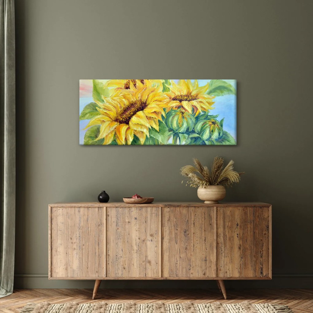 Tablou - Floarea soarelui înflorită (120x50 cm)