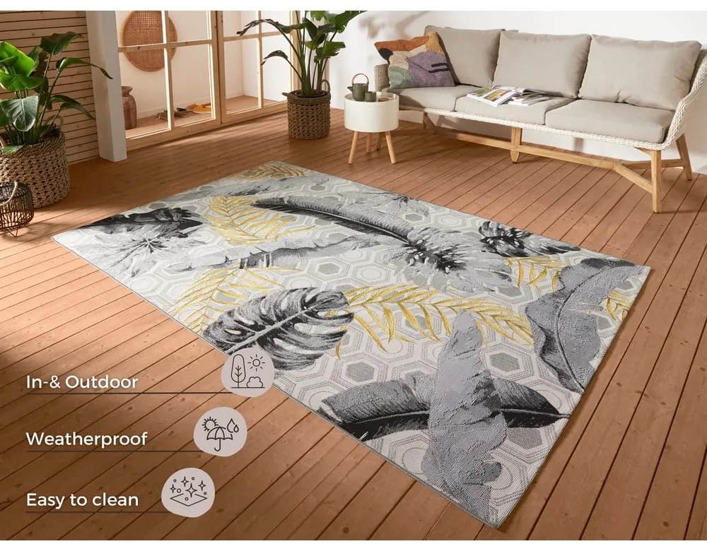 Covor de exterior galben/gri 80x165 cm Flair – Hanse Home