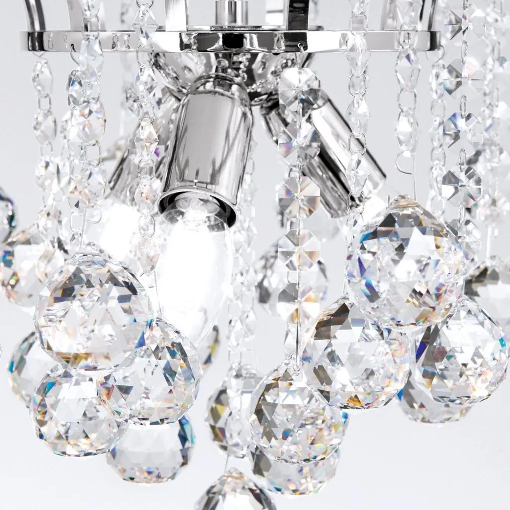 Candelabru cristal Asfour design lux KRISTALL KLASSISCH 3L chrome plated/clear