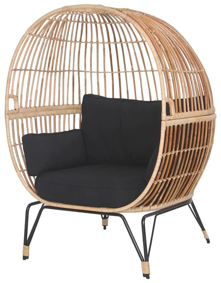 Fotoliu din ratan pentru grădină Bonami Essentials Nodi Black