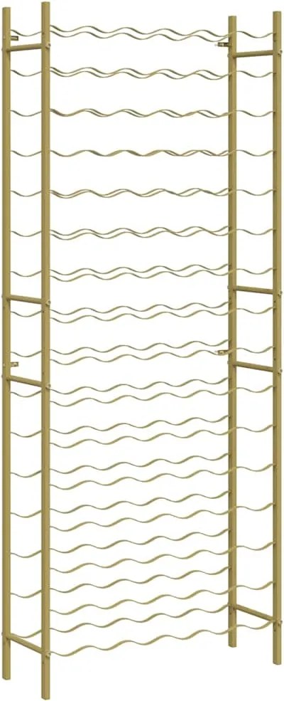 vidaXL Suport sticle de vin pentru 96 sticle, auriu,metal