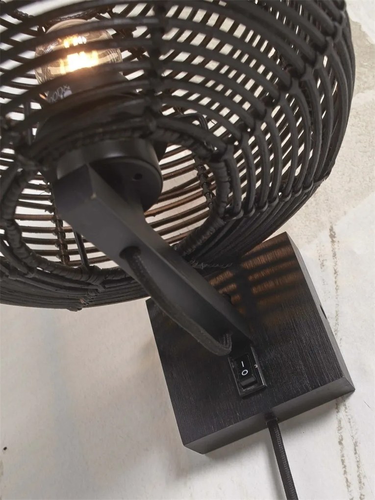 Aplica de perete eco din ratan Tanami tube S, bl