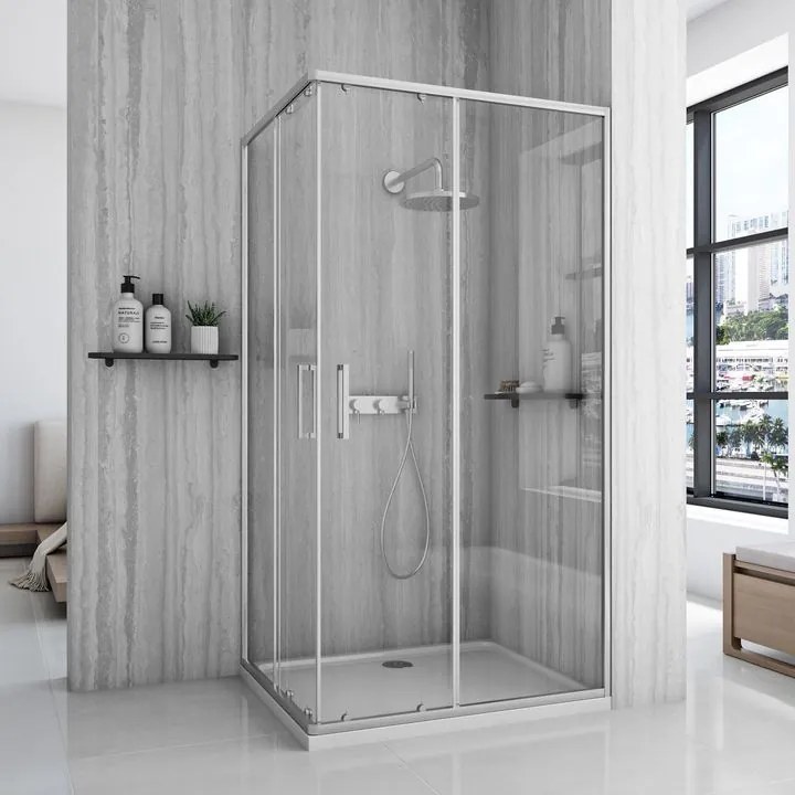 Cabina de dus Rea City 80x100 cm crom periat