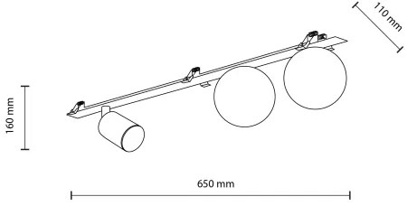 Spot încastrat VOX 2xG9/8W/230V + 1xGU10/10W negru