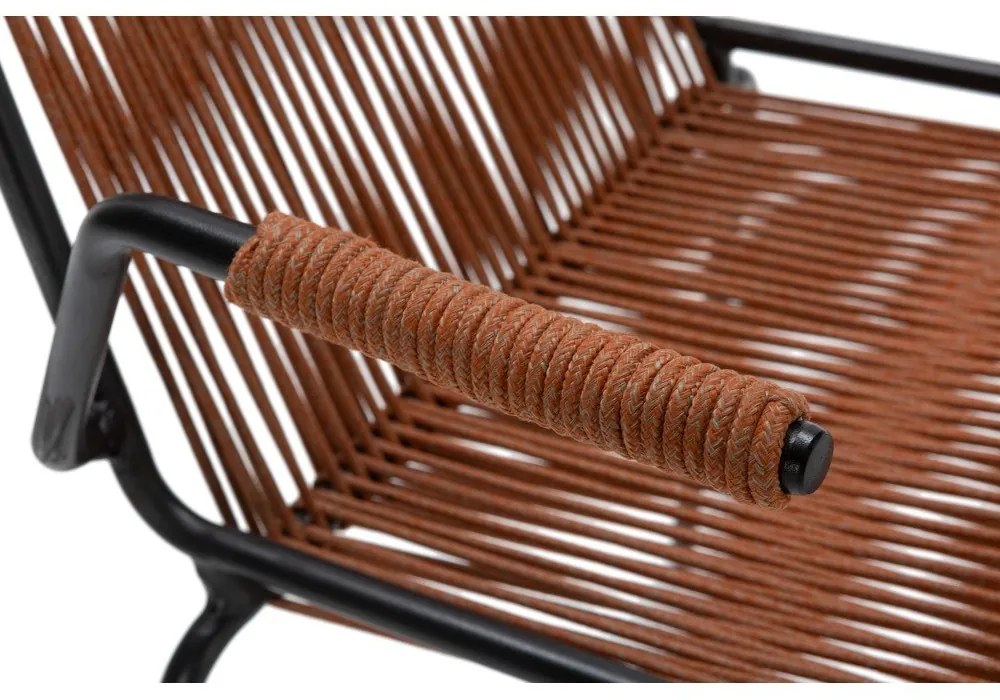 Scaune de dining teracotă cu cotiere/stivuibile 2 buc. din metal Emily – Marckeric