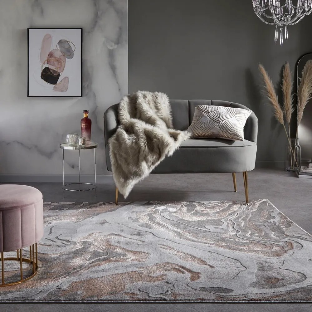 Covor gri/bej 120x170 cm Marbled – Flair Rugs