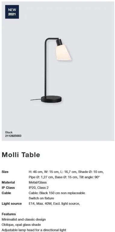 Veioza, lampa de masa design modern Molli 2112825003 NL