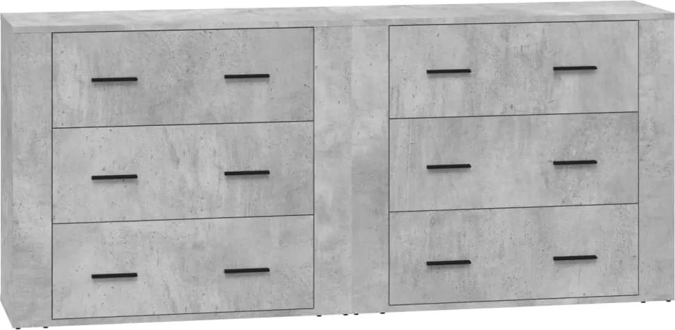 vidaXL Servante, 2 piese, gri beton, lemn prelucrat