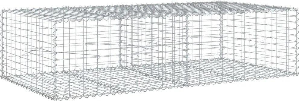vidaXL Coș gabion cu capac, 200x100x50 cm, fier galvanizat