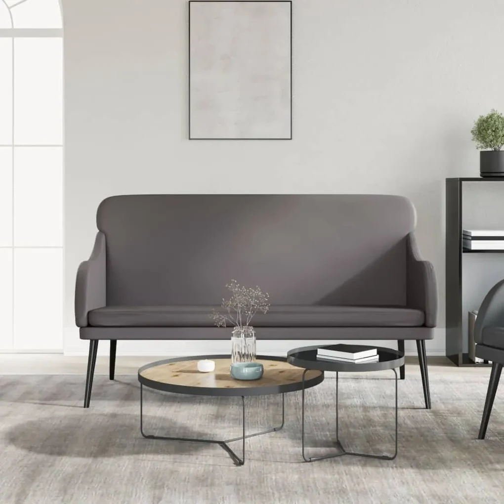 351433 vidaXL Bancă, gri, 110x76x80 cm, piele ecologică