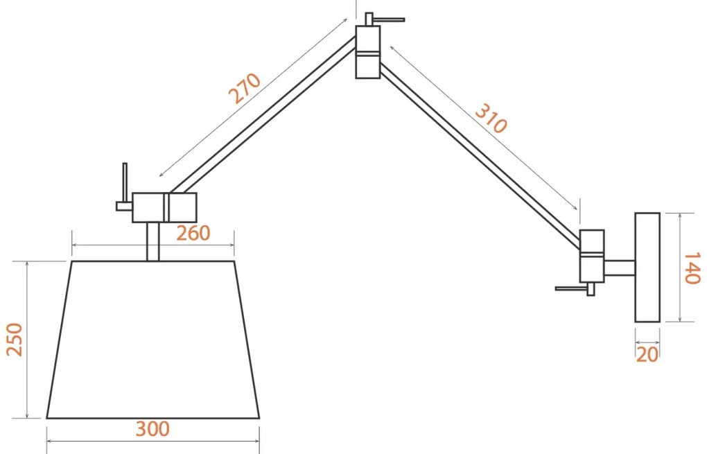 Aplica moderna cu brat reglabil ZAKYNTOS alba