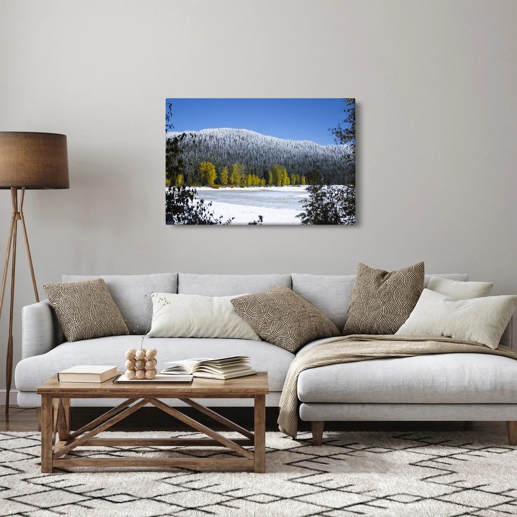 Tablou - munții înzăpeziți iarna (90x60 cm)
