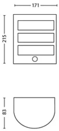 Aplică LED de exterior cu senzor Philips PYTHON LED/3,8W/230V IP44
