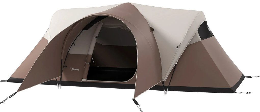 Outsunny Cort de camping pentru familie 5-6 persoane impermeabil, ușor, ventilat cu sac de transport, dim. 550L x 300l x 198H cm | Aosom Romania