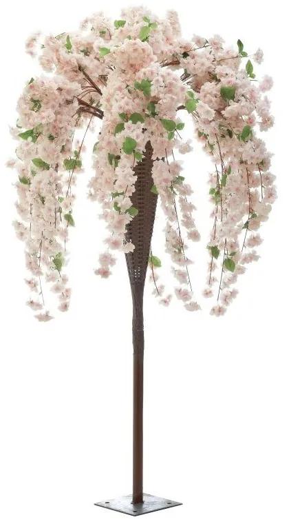 Cires artificial cu flori roz 190 cm