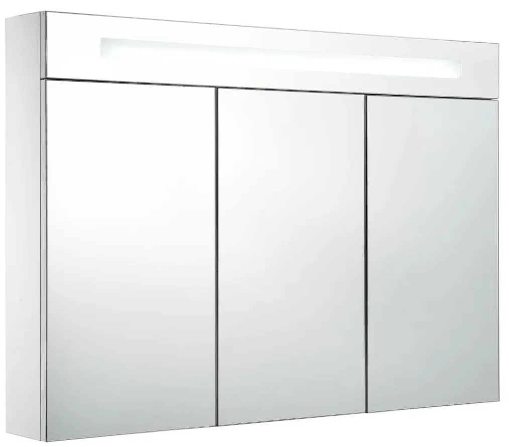285121 vidaXL Dulap de baie cu oglindă și LED, 88 x 13 x 62 cm