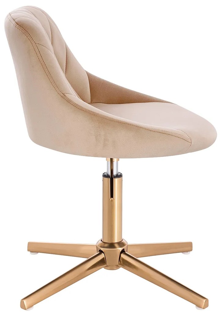 HR1054CROSS Scaun Latte Catifea cu Bază Aurie