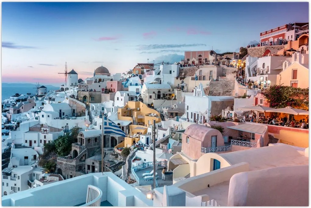 Tablou - Amurg în Santorini (90x60 cm)