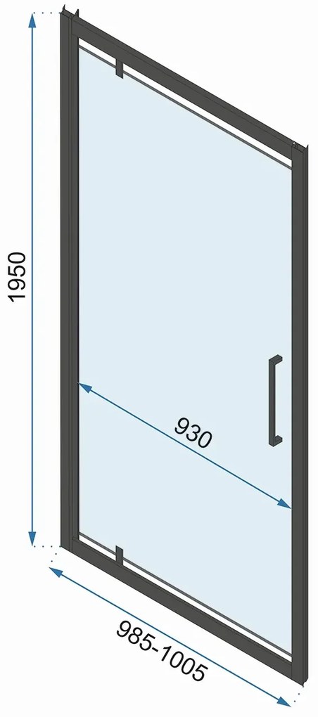 Cabina dus Rapid Swing Crom 100x80cm, Rea