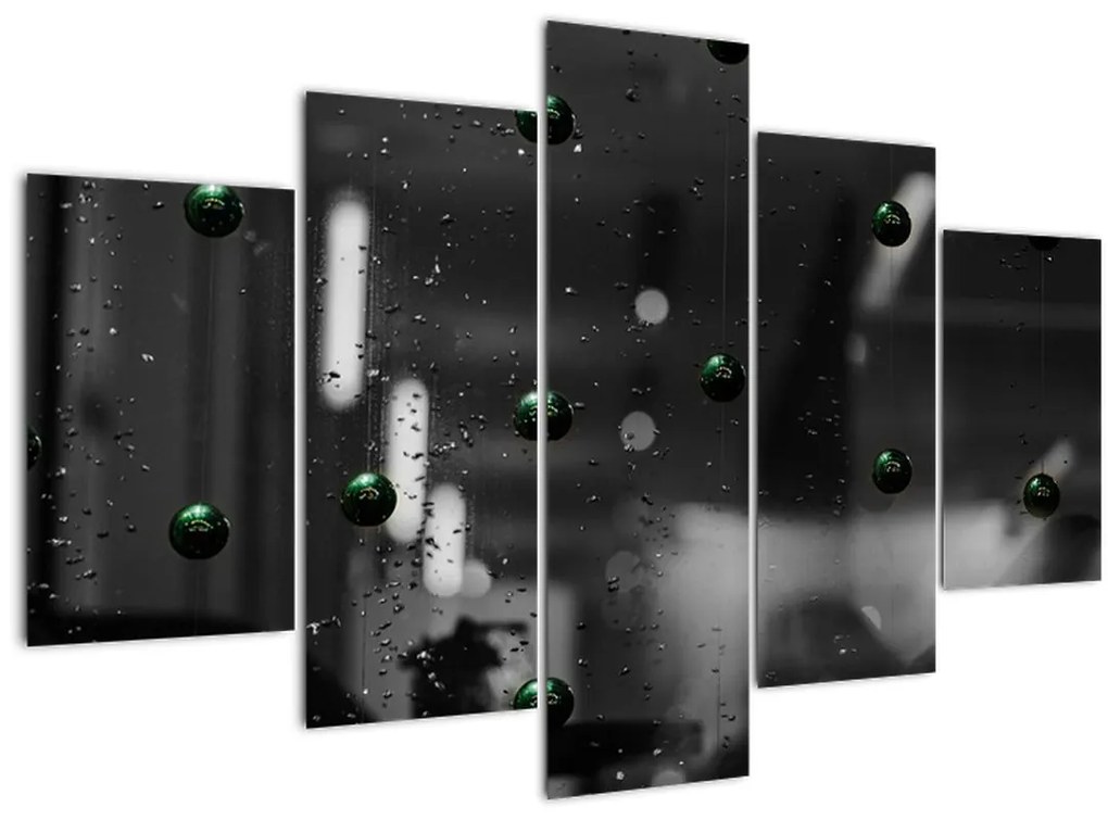 Tablou abstract - bilele verzi (150x105 cm)
