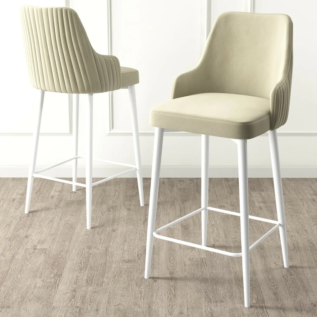 Set de scaune de bar Enox Cream and White, 6 buc.
