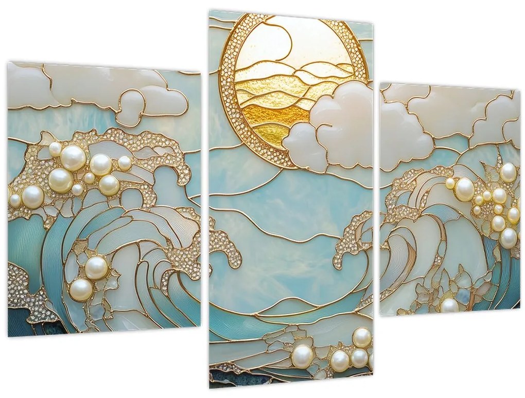 Tablou - Perle 3D în Ocean (90x60 cm)