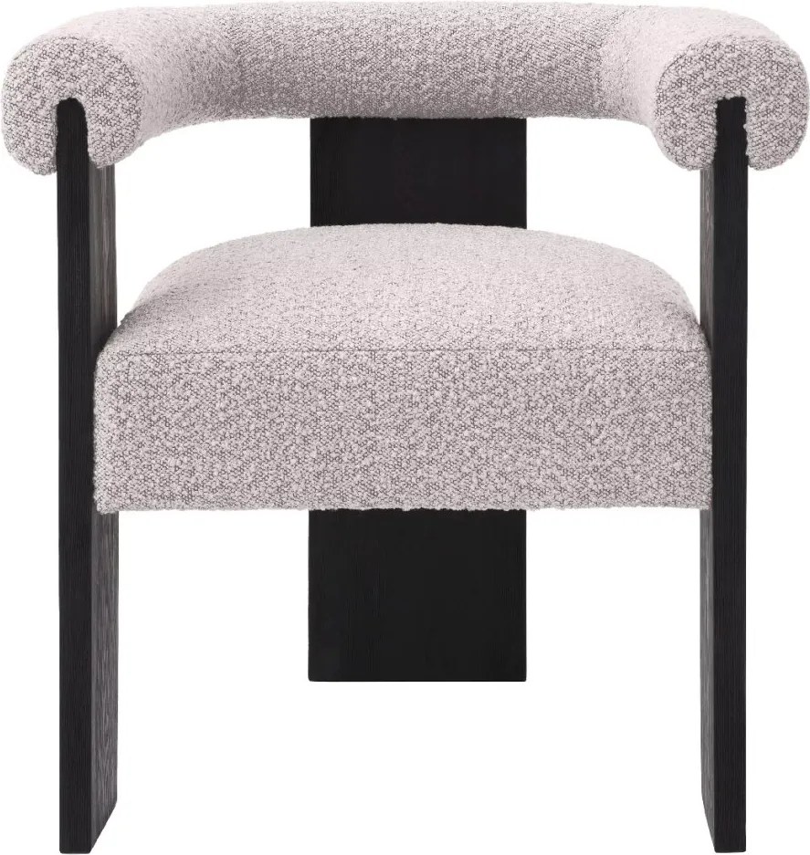 Scaun dining design LUX Percy boucle gri
