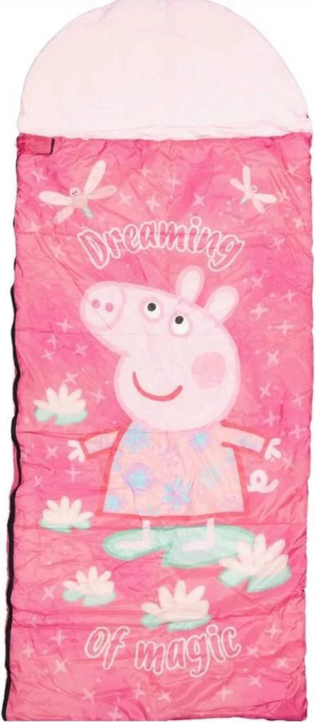Sac de dormit pentru copii PEPPA PIG 170x70 cm, roz