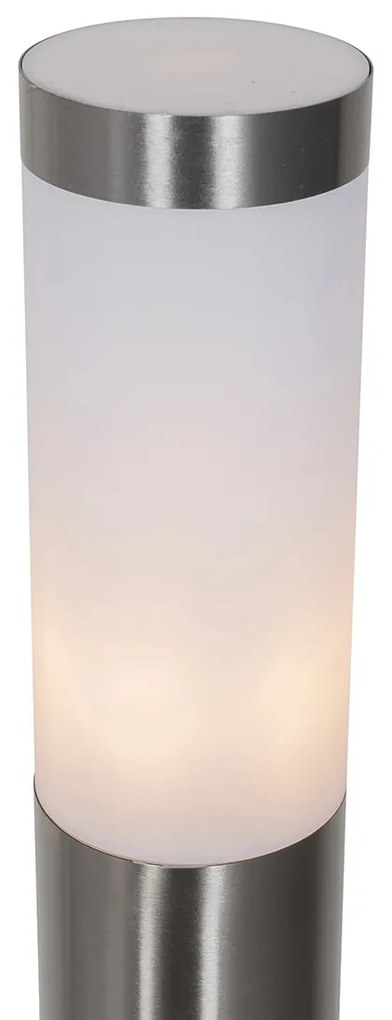 Lampă de stâlp exterioară modernă din oțel cu opalin 80 cm IP44 - Rox