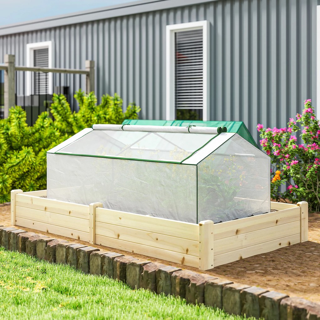 Outsunny Seră cu folie PE cu fereastră, seră din folie rezistentă la iarnă, seră 180 x 90 x 70cm Alb | Aosom Romania