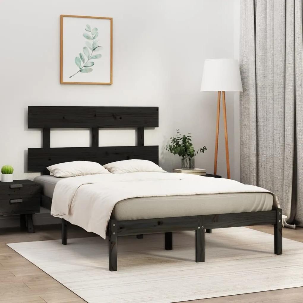 3104687 vidaXL Cadru de pat, negru, 160x200 cm, lemn masiv