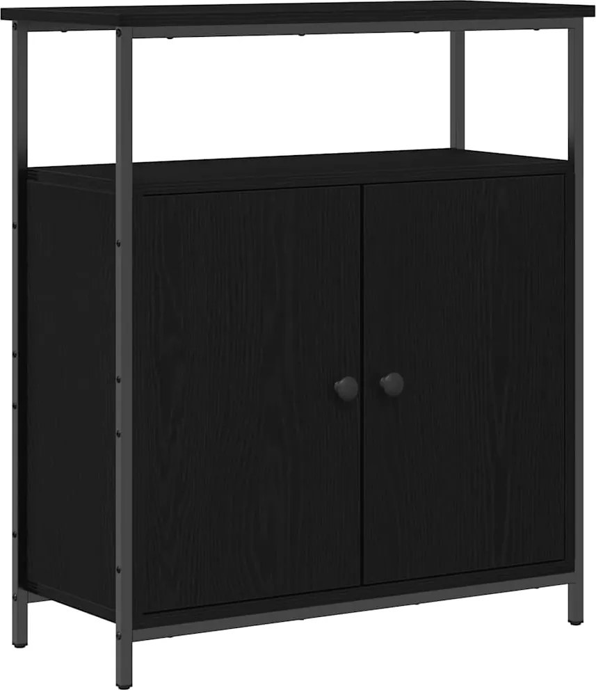 vidaXL Bufet Stejar Negru 70 x 30 x 80 cm Lemn compozit