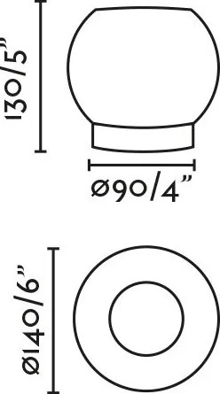 Veioza LED stil minimalist MOY negru, opal