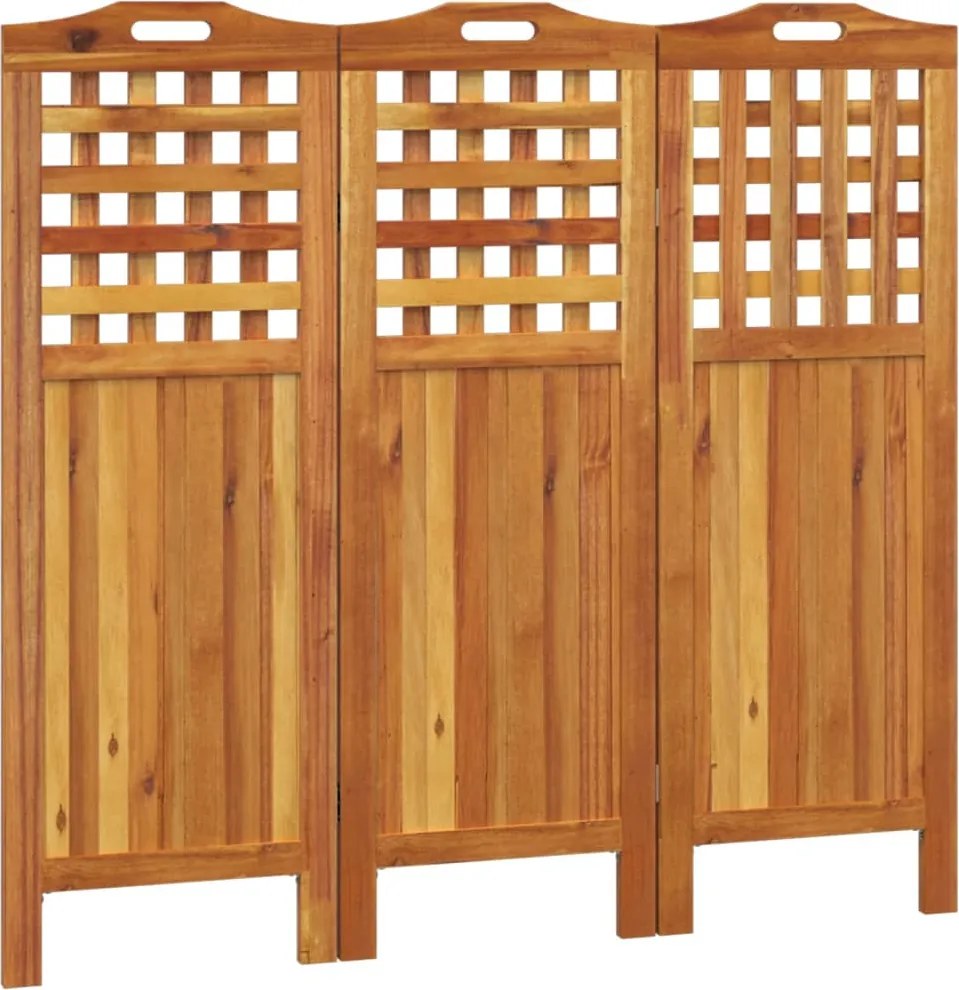 vidaXL Paravan de cameră 3 panouri 121,5x2x115 cm lemn masiv de acacia