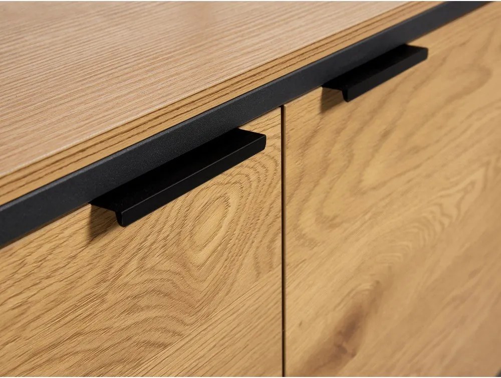 Bibliotecă în culoare naturală cu aspect de lemn de stejar 90x190x40 cm Cesura – Unique Furniture