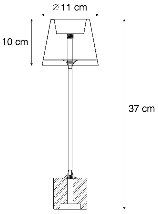 Lampă de masă modernă aurie 37cm incl. LED Dimmable IP54 Reîncărcabilă - Topi