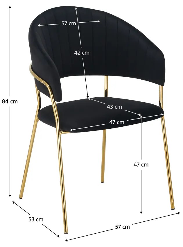 Scaun de sufragerie de design, material Velvet negru gold crom auriu, DASMIN TIP 1