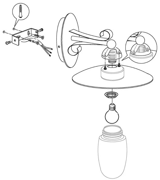 Abajur de rezervă din sticlă Eglo 83588 MILTON