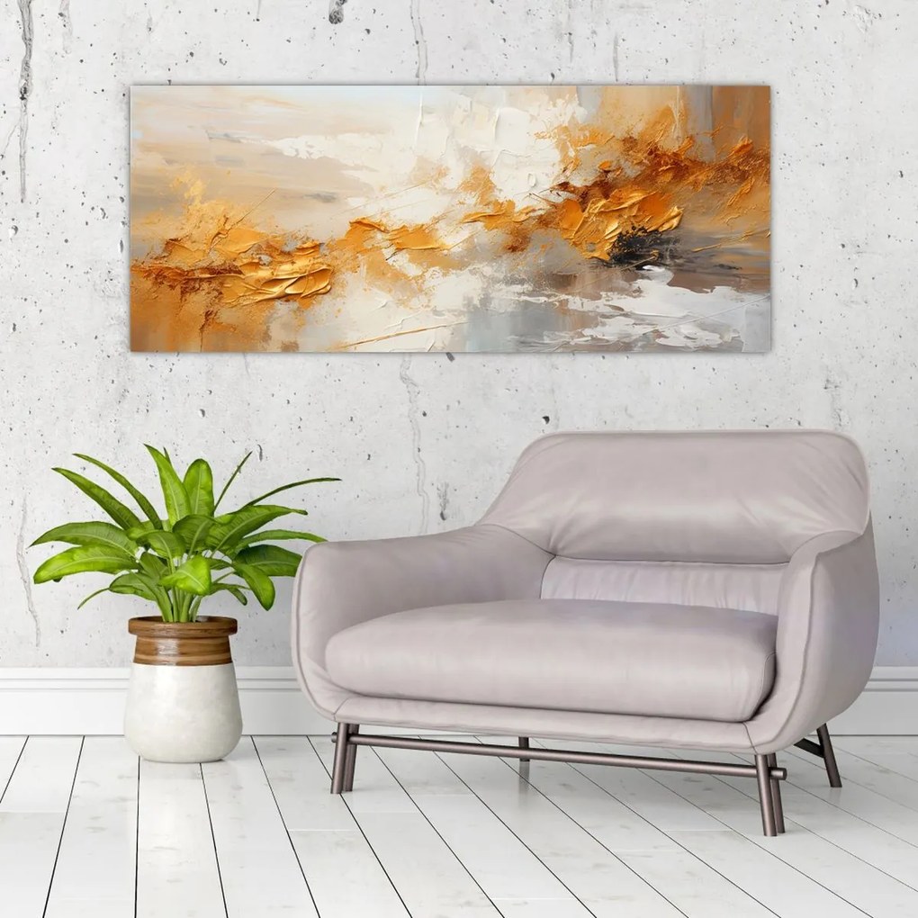 Tablou - Textura aurie (120x50 cm)