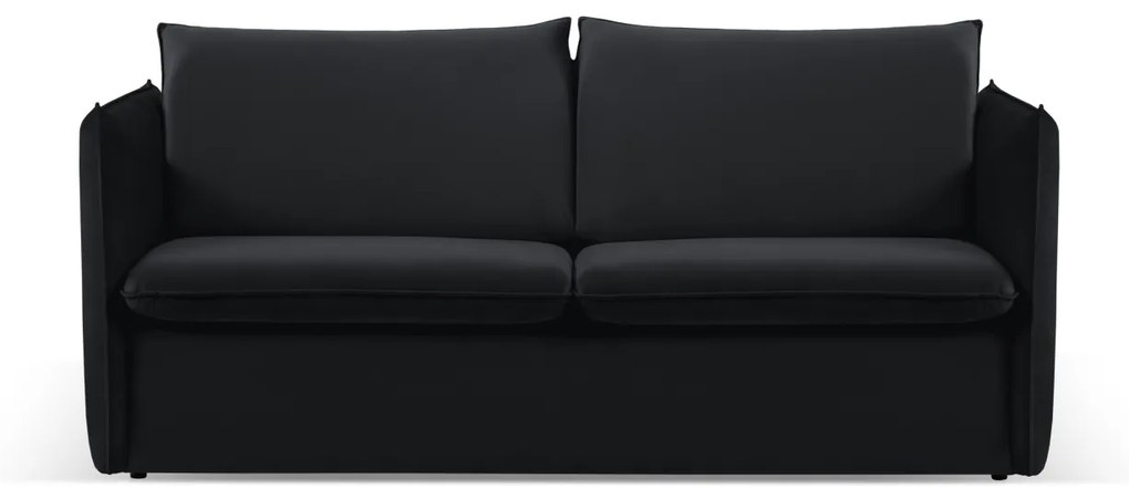 Canapea extensibila Agate cu 3 locuri si saltea inclusa, negru