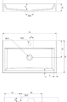 Lavoar suspendat Omnires Thasos M+ alb 70 cm