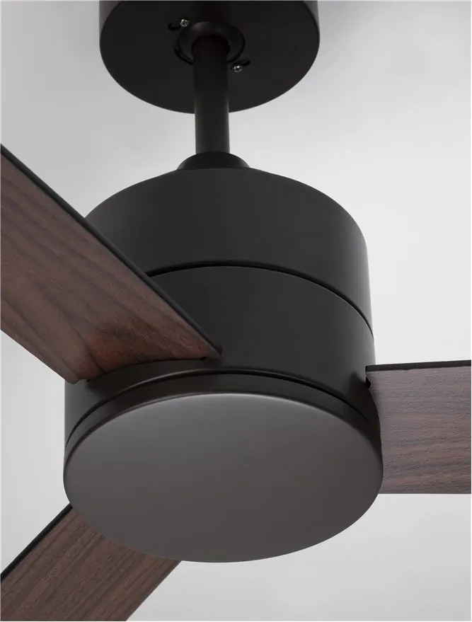 Ventilator de tavan cu telecomanda design modern AXEL negru/nuc