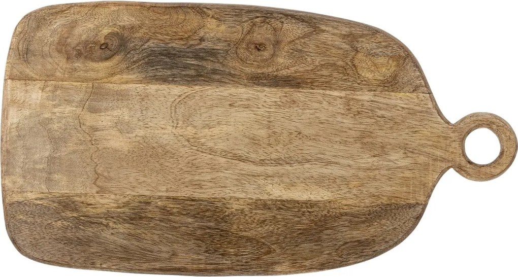 Platou de servire din lemn de mango, natur, cu finisaj lucios și mâner rotund, 45x2x24 cm, „Nonnie"
