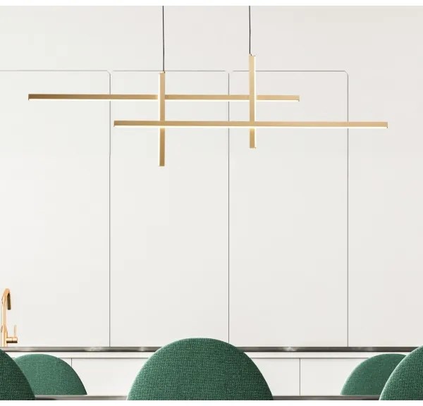 Lustră LED pe cablu Zuma Line 22008P-BK/GD EDGE LED/42W/230V 3000/4000/6000K